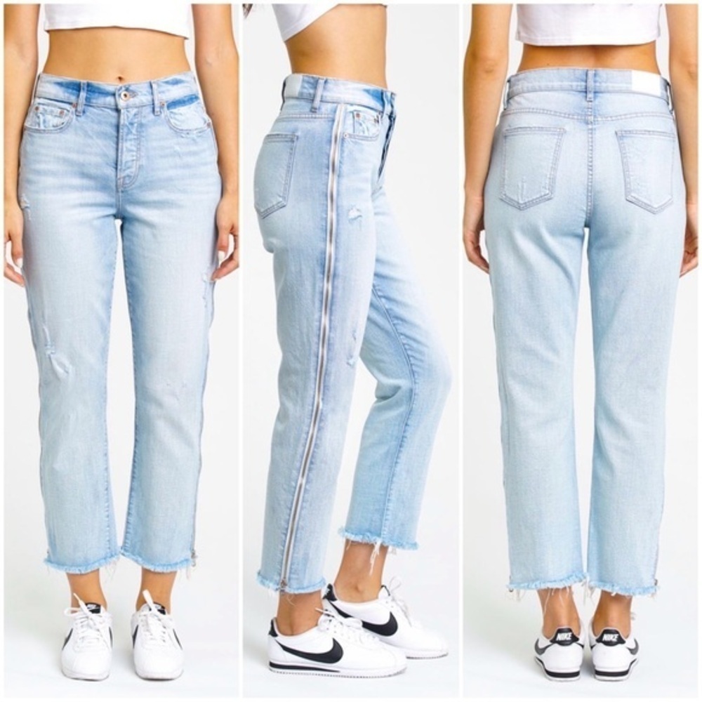 PISTOLA Charlie Straight Leg Zip Jean in “Utopia” w/ Frayed Raw Hems, Size 26 - Picture 2 of 10
